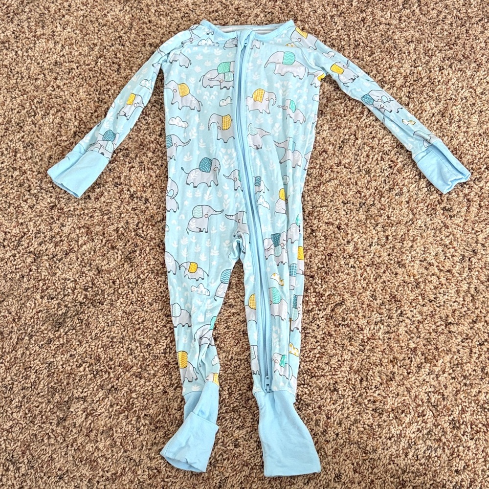 Little Sleepies Light Blue Elephant Footie